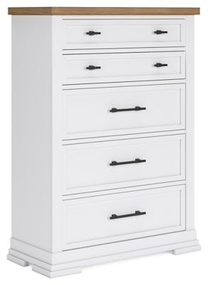 Ashbryn Chest of Drawers;WHITE/NATURAL