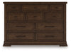 Taffenbrook Dresser;Medium Brown