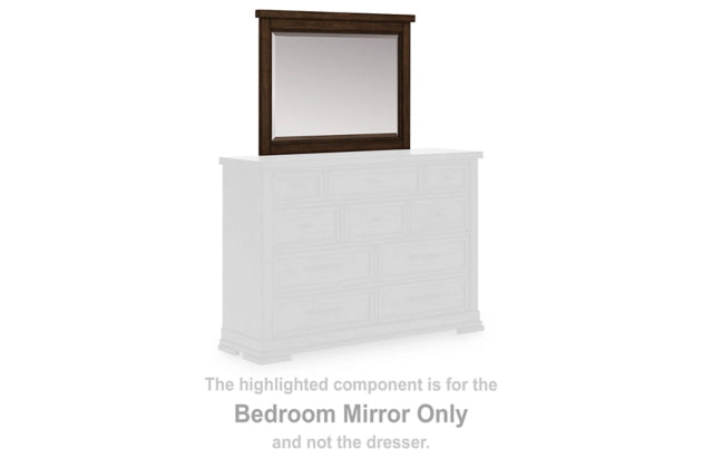 Taffenbrook Bedroom Mirror; Medium Brown