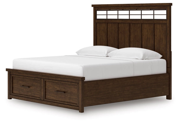 Taffenbrook King Panel Storage Bed;Medium Brown