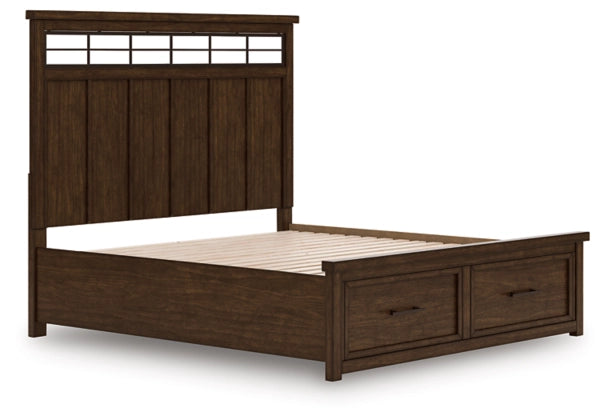 Taffenbrook King Panel Storage Bed;Medium Brown