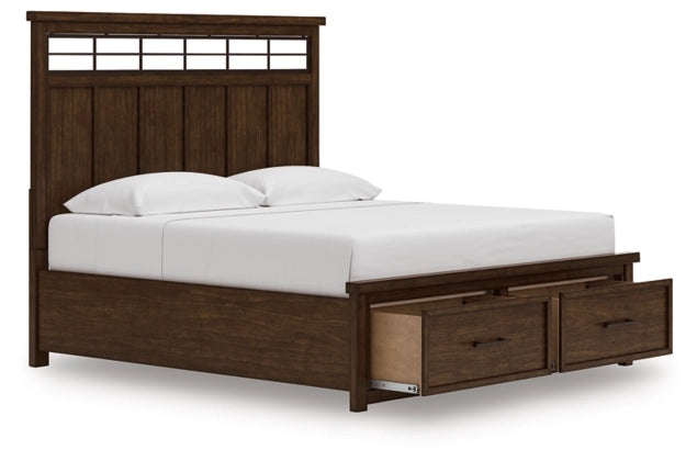 Taffenbrook King Panel Storage Bed;Medium Brown