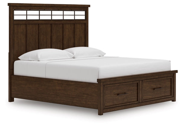 Taffenbrook King Panel Storage Bed;Medium Brown