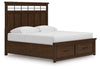 Taffenbrook King Panel Storage Bed;Medium Brown
