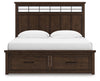 Taffenbrook King Panel Storage Bed;Medium Brown