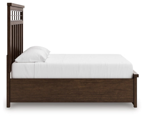 Taffenbrook King Panel Storage Bed;Medium Brown