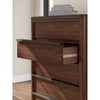 FIVE DRAWER CHEST-KENDAMOR;DARK BROW