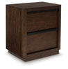 Kendamor Two Drawer Night Stand; Dark Brown