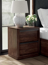Kendamor Two Drawer Night Stand; Dark Brown