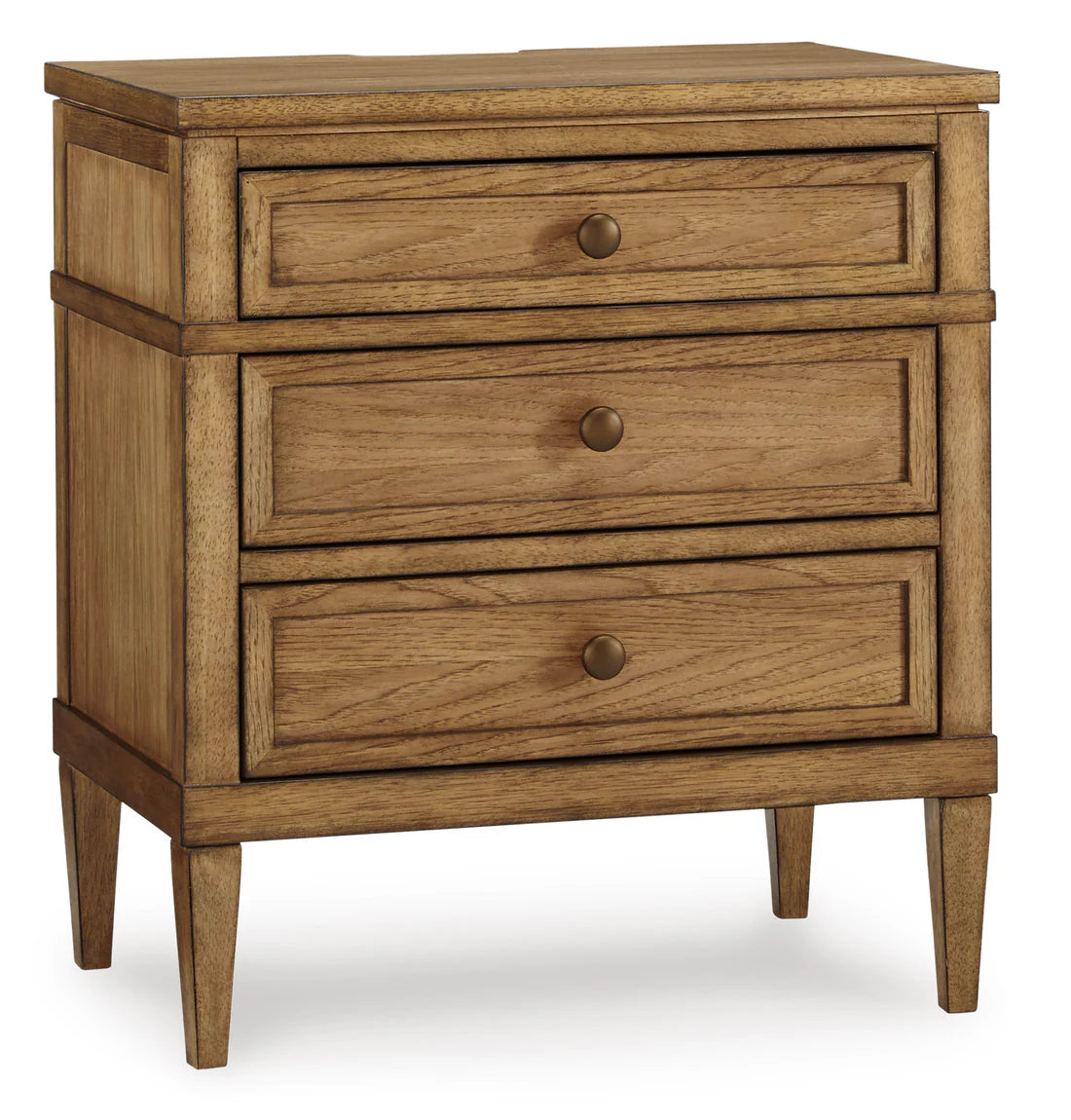 Sharlance Three Drawer Night Stand;Brown