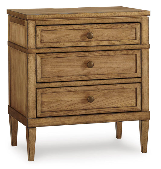 Sharlance Three Drawer Night Stand;Brown