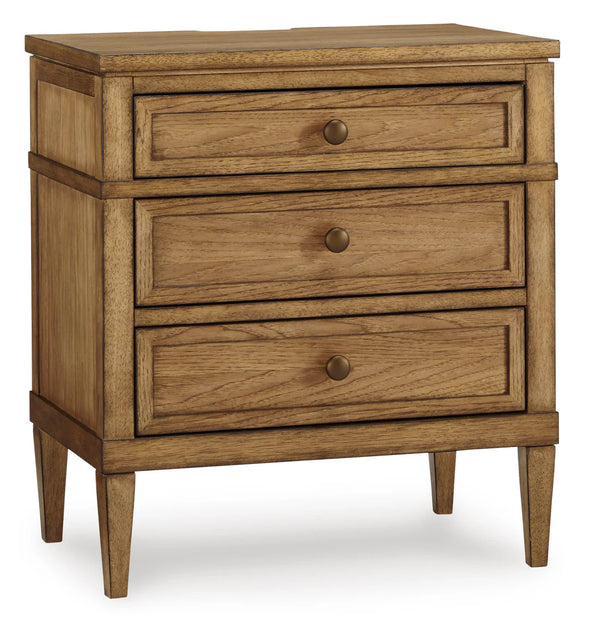 Sharlance Three Drawer Night Stand;Brown