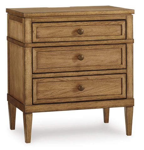 Sharlance Three Drawer Night Stand;Brown