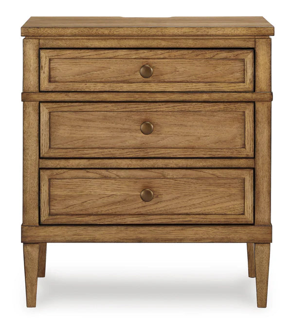 Sharlance Three Drawer Night Stand;Brown