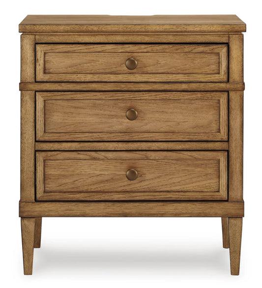 Sharlance Three Drawer Night Stand;Brown
