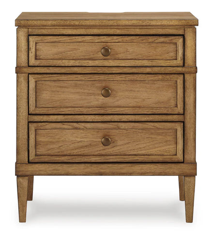 Sharlance Three Drawer Night Stand;Brown