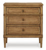 Sharlance Three Drawer Night Stand;Brown