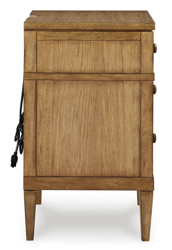 Sharlance Three Drawer Night Stand;Brown