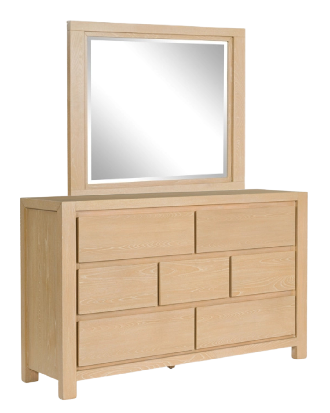 Whittgate Dresser and Mirror; Light Brown
