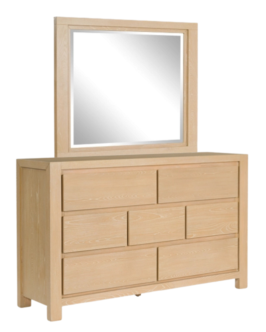 Whittgate Dresser and Mirror; Light Brown