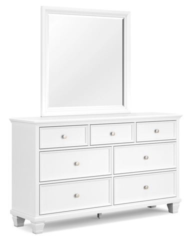 Fortman Dresser and Mirror; White