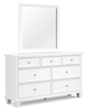 Fortman Dresser and Mirror; White