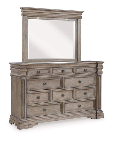 Blairhurst Dresser and Mirror; Light Grayish Brown