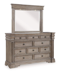 Blairhurst Dresser and Mirror; Light Grayish Brown
