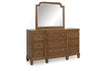 Jorlaina Dresser and Mirror;Brown