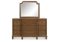 Jorlaina Dresser and Mirror;Brown