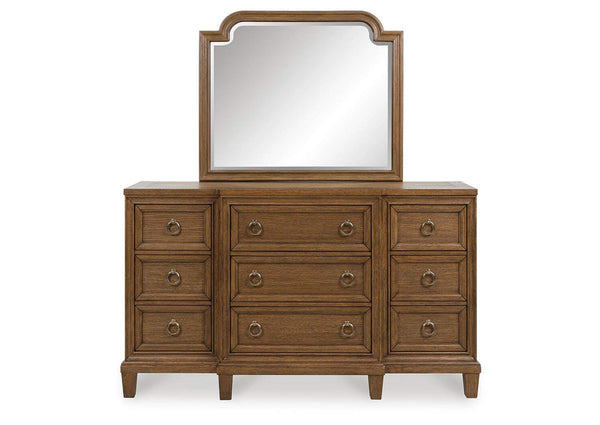 Jorlaina Dresser and Mirror;Brown