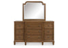 Jorlaina Dresser and Mirror;Brown
