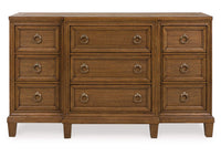 Jorlaina Dresser and Mirror;Brown