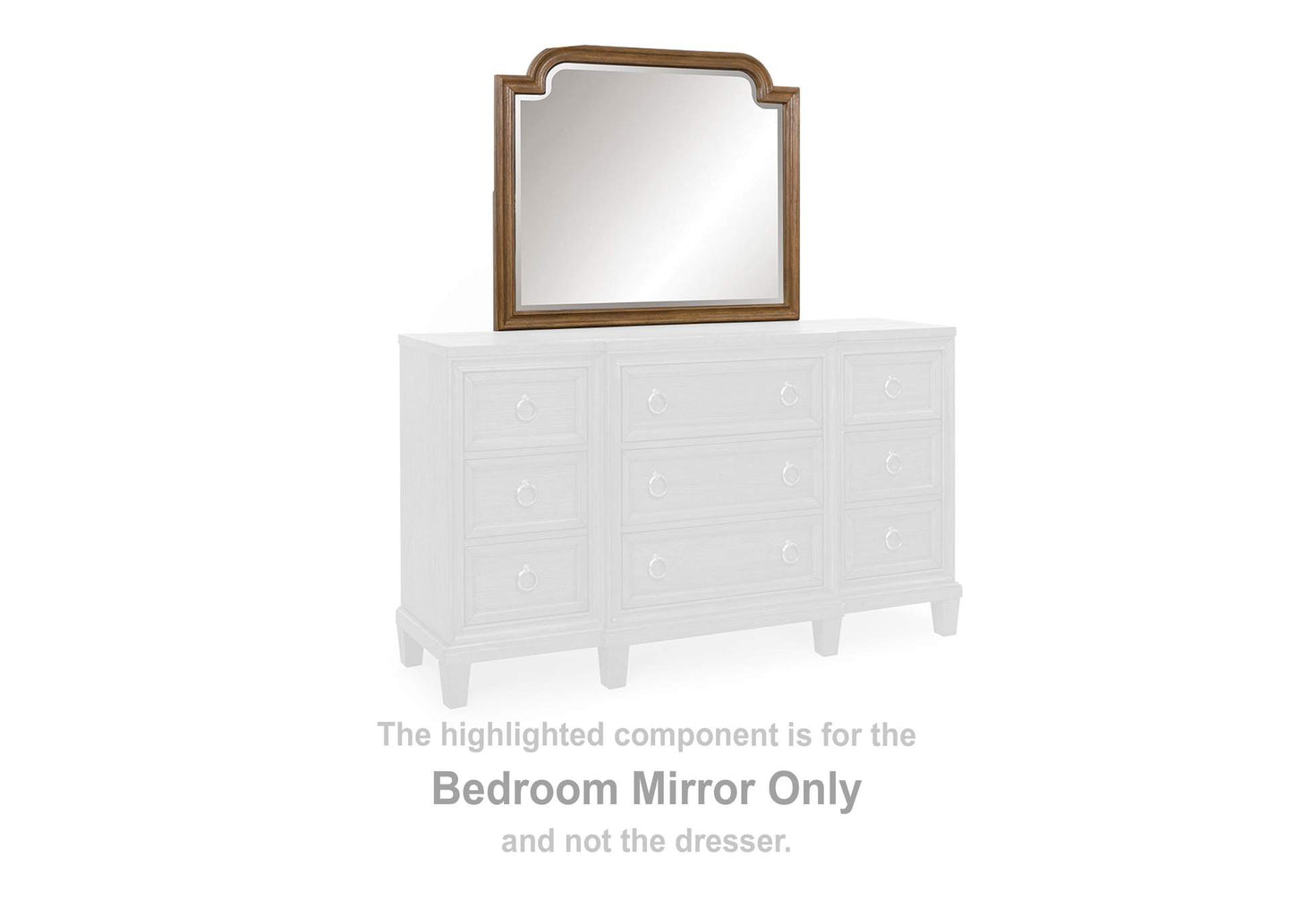 Jorlaina Dresser and Mirror;Brown