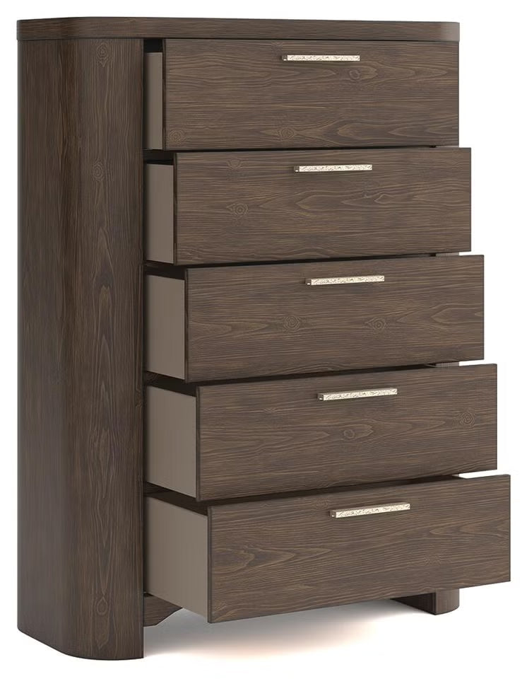 Neo Five Drawer Chest;Rich Brown