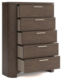 Neo Five Drawer Chest;Rich Brown