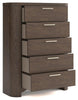 Neo Five Drawer Chest;Rich Brown