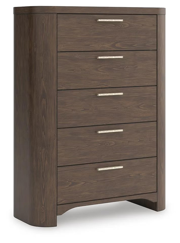 Neo Five Drawer Chest;Rich Brown