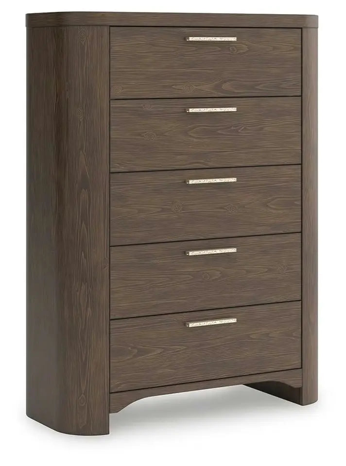 Neo Five Drawer Chest;Rich Brown