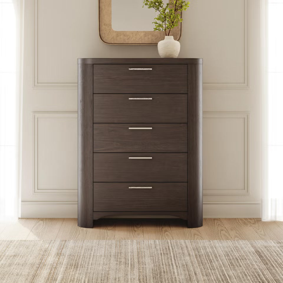 Neo Five Drawer Chest;Rich Brown