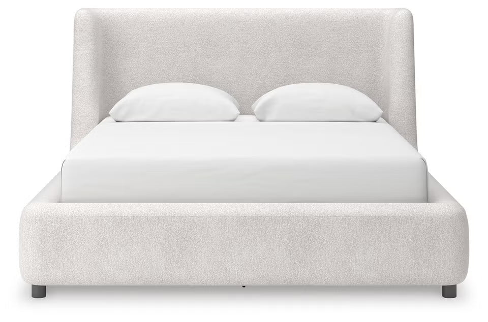 Neo Queen Upholstered Bed;Soft Gray
