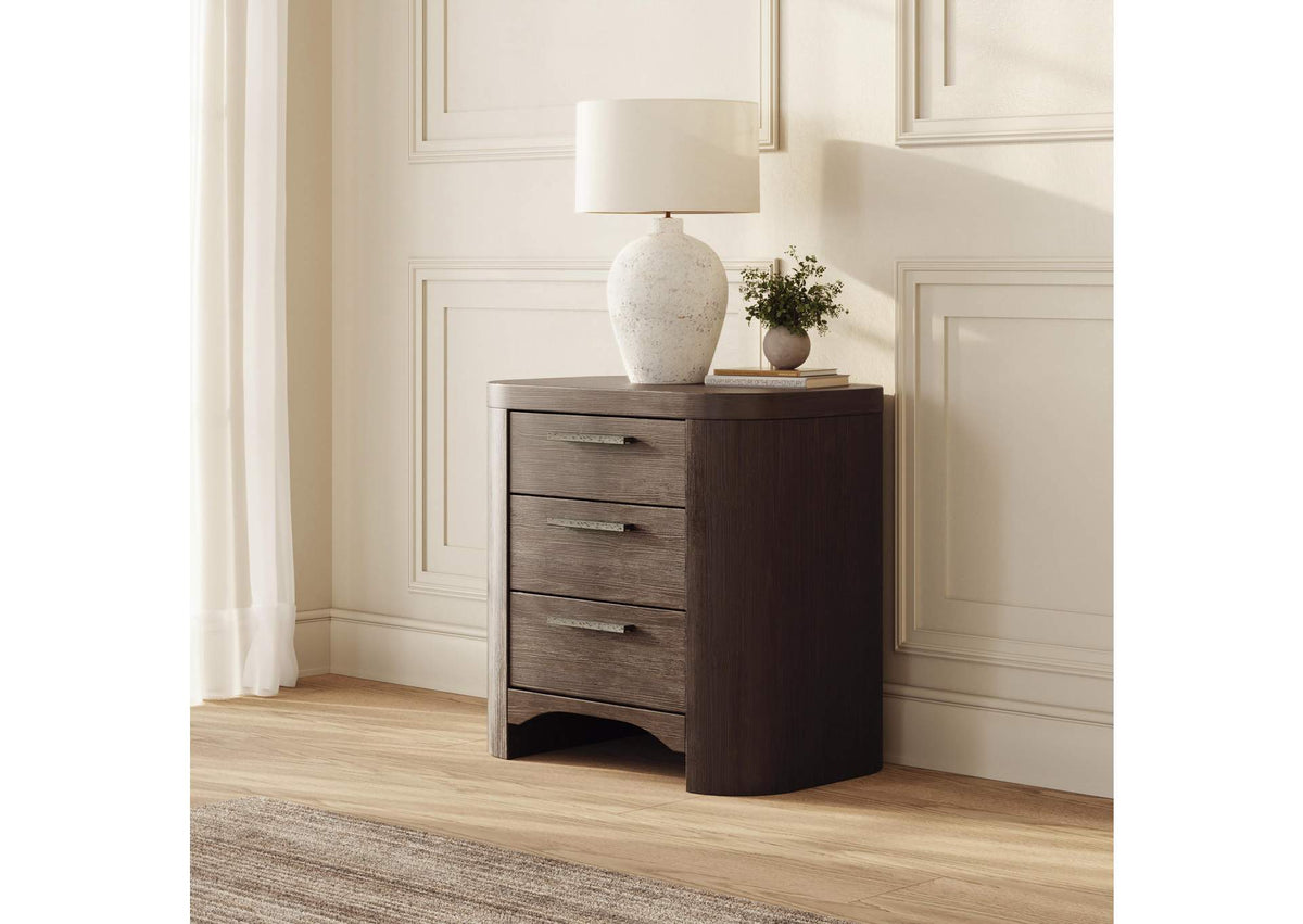 Neo Three Drawer Night Stand;Rich Brown