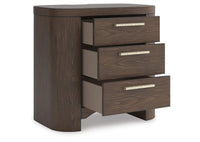 Neo Three Drawer Night Stand;Rich Brown