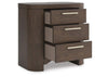 Neo Three Drawer Night Stand;Rich Brown