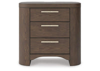 Neo Three Drawer Night Stand;Rich Brown