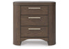 Neo Three Drawer Night Stand;Rich Brown