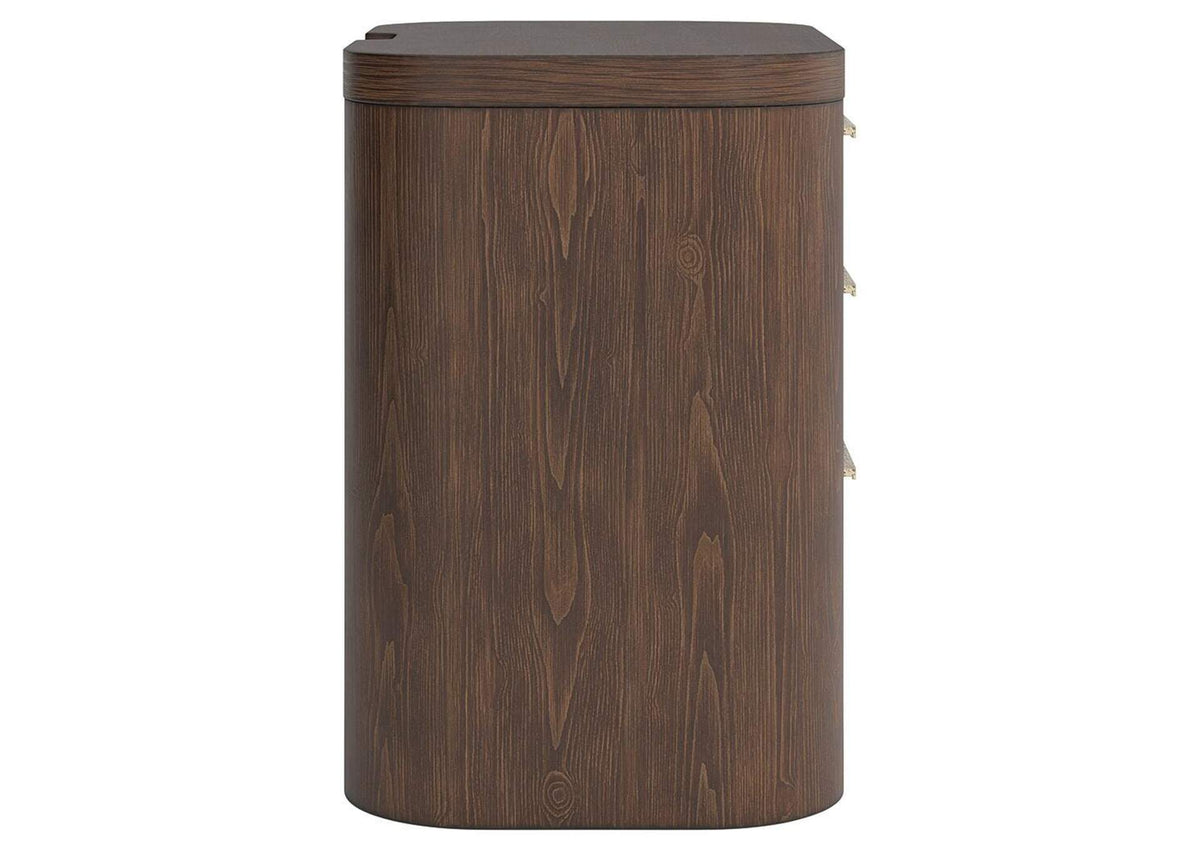 Neo Three Drawer Night Stand;Rich Brown