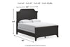 Welltern California King Panel Bed with 9 Drawer Dresser, 5 Chest Drawers, 3 Drawer Nightstand and Bedroom Mirror