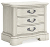 Arlendyne Three Drawer Night Stand;Antique White