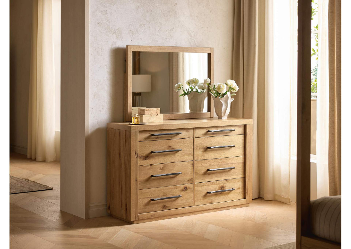 Bracken Dresser and Mirror;Brown